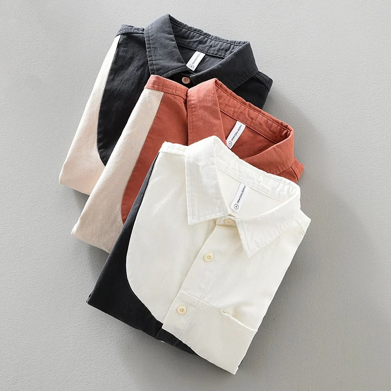 

Splicing Long-sleeved Shirt Men's Spring and Autumn