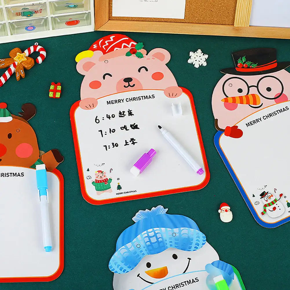 Chirstmas Kids Double-sided Whiteboard Cartoon Animal Two-sided Reusable Whiteboard Children's Drawing Graffiti Cardboard