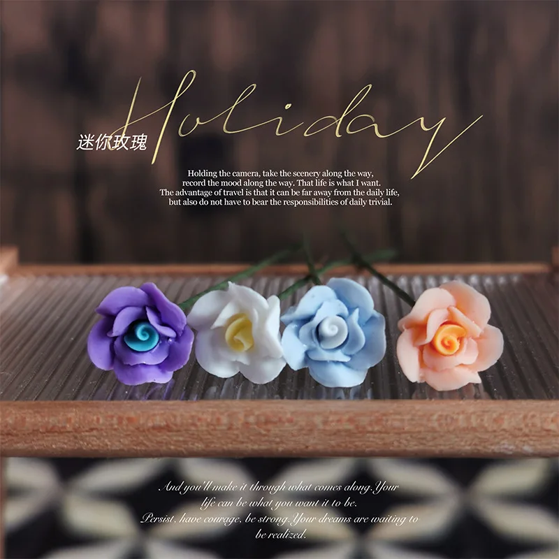 1:12 Miniature Resin Model Doll House Accessories Simulated Rose Flower Floral Shop Scene Dollhouse Ornament Handmade Toys