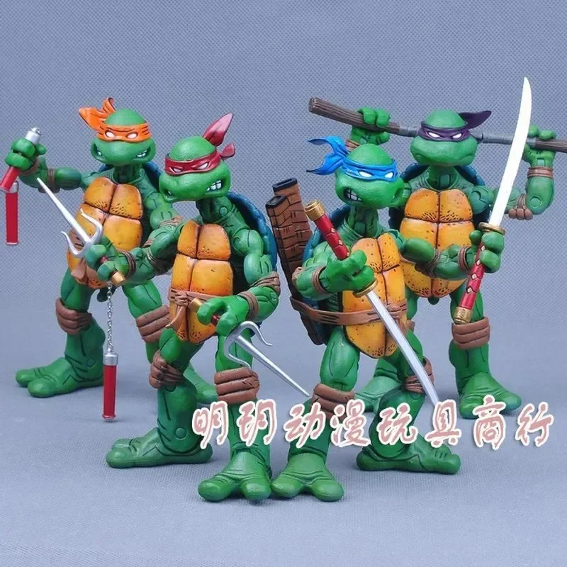 4pcs Teenage Mutant Ninja Turtle Action Figure Toys Anime NECA TMNT Figuras PVC Collection Model Doll Decor Gift For Children