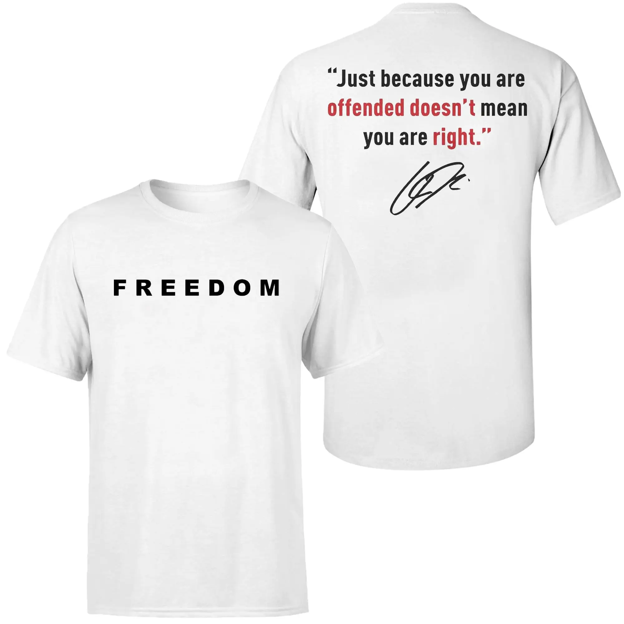 الحرية تشارلي كيرك الأبيض تي شيرت الرجال الصيف الأمريكي المتضخم تي شيرت الشارع الشهير Harajuku الرجال الملابس المتضخم تي شيرت