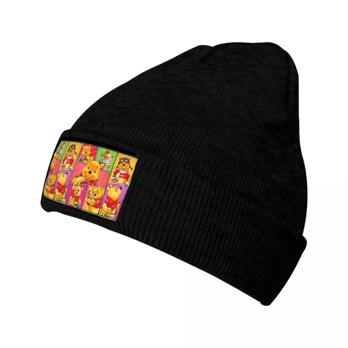 Custom Winnie Pooh Bear Collage Skullies Beanies Caps Fashion Winter Warm Men Women Knitted Hats Unisex Adult Bonnet Hats