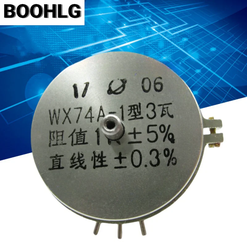 

1PCS WX74A-1 3W 1K 0.3% through-hole ice wheel ammonia screw machine single turn potentiometer