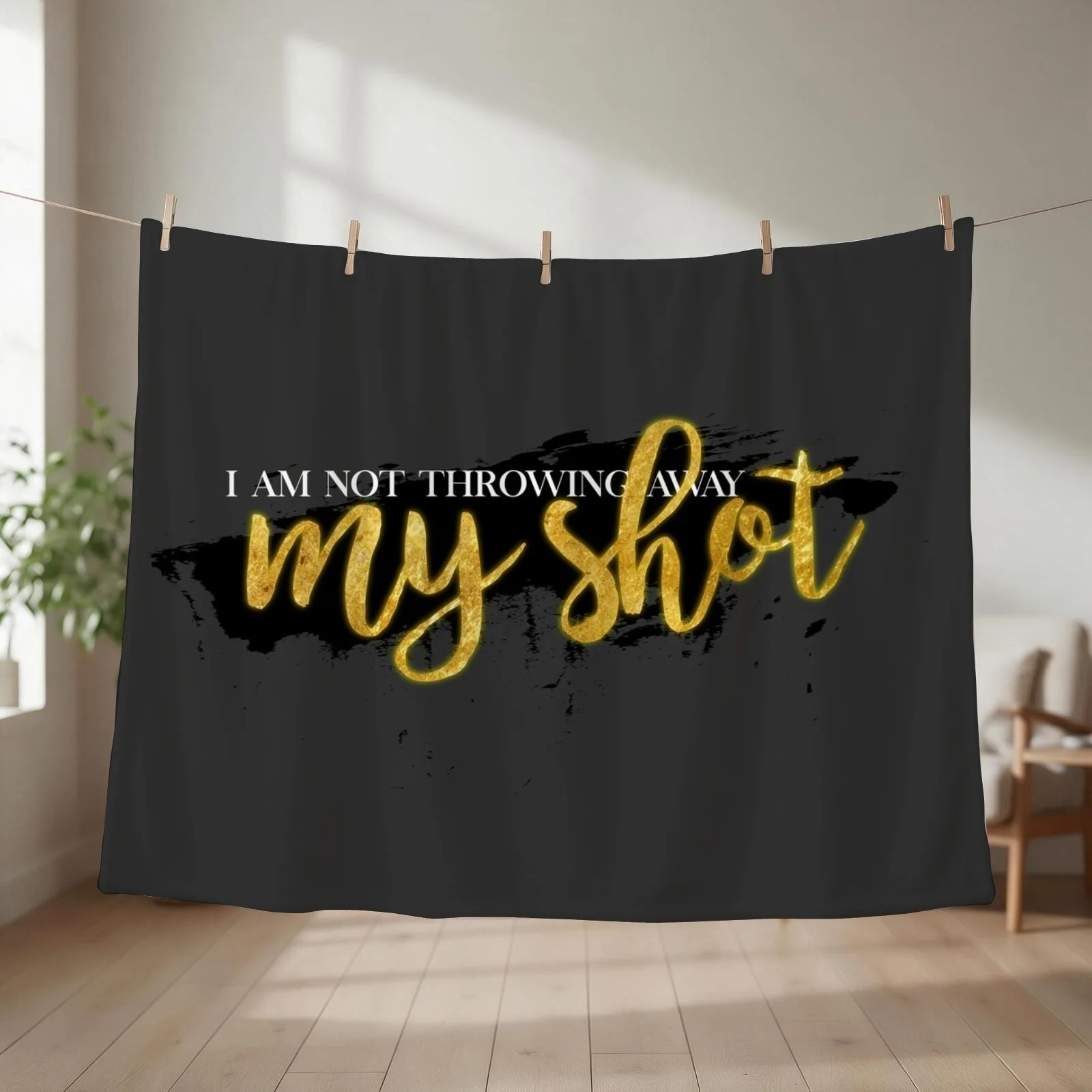 I Am Not Throwing Away My Shot Throw Blanket couch cozy soft plush fuzzy picnic outdoor blanket