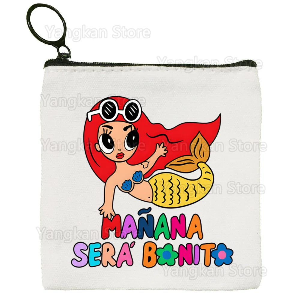 Manana Sera Bonito Bichota Karol G Cute Mini Coin Purse Canvas Student Wallet Coin Case Zipper Hand Female Key Case