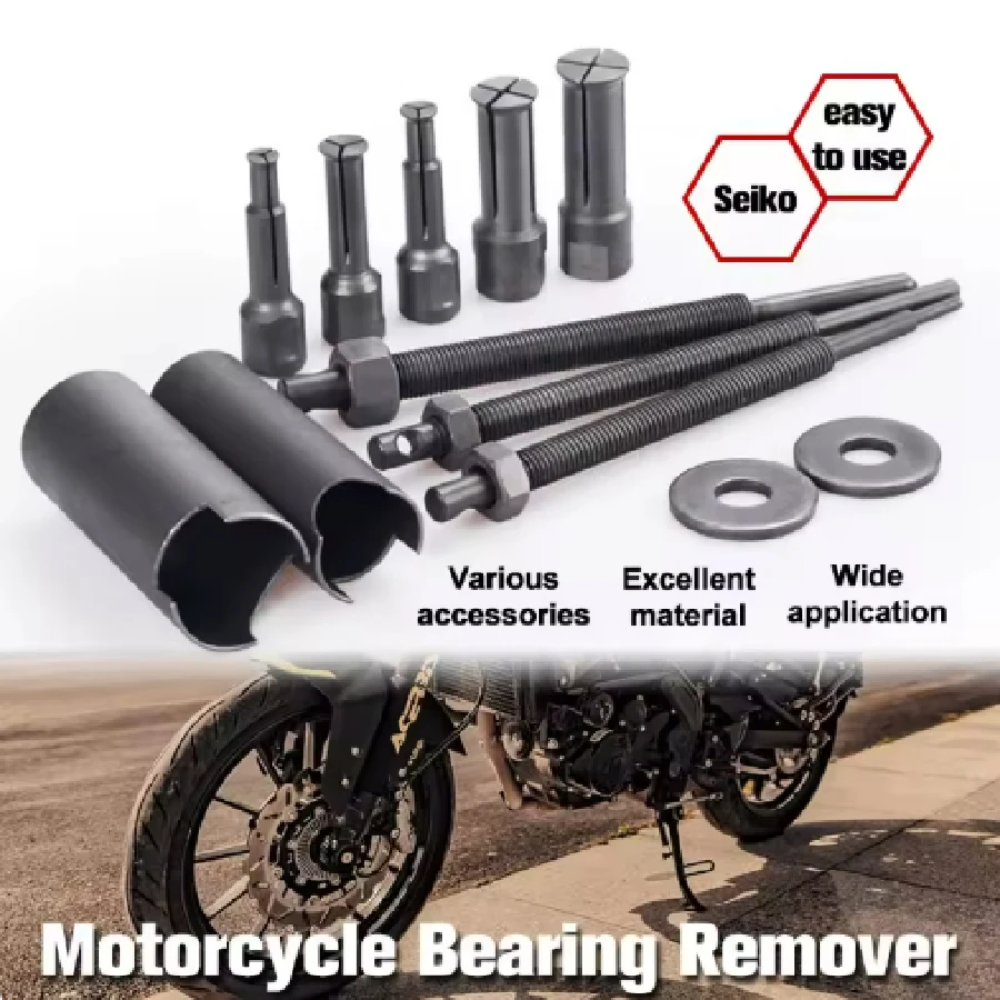 12pcs Motorcycle Inner Bearing Extractor Remover Puller Auto Gear Remover Pulling Tool 5 Clamps 9-23mm for Car Steering Wheel