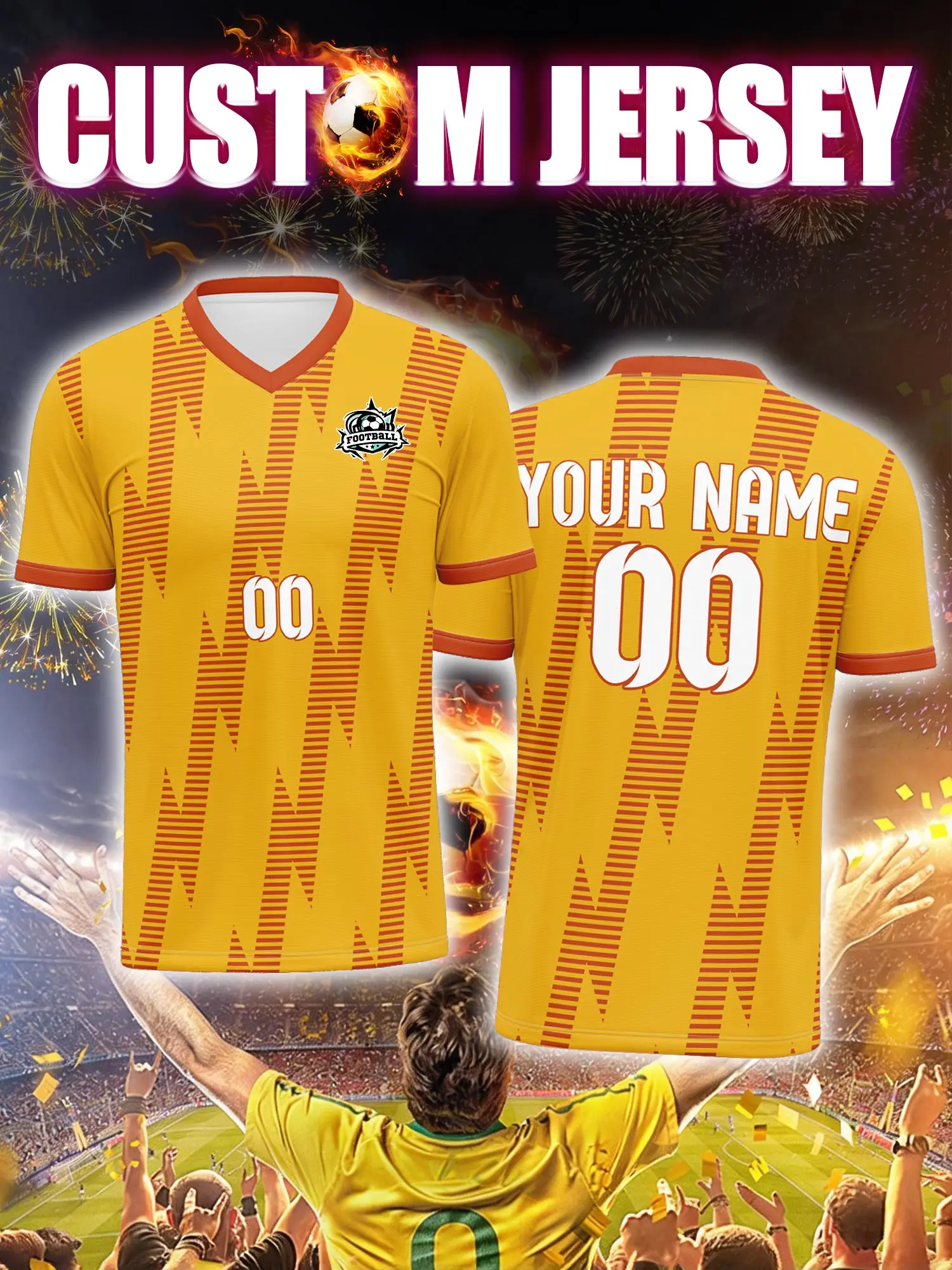 

Футболка на заказ с индивидуальным изображением, номером и именем, форма для любительского клуба местного сообщества