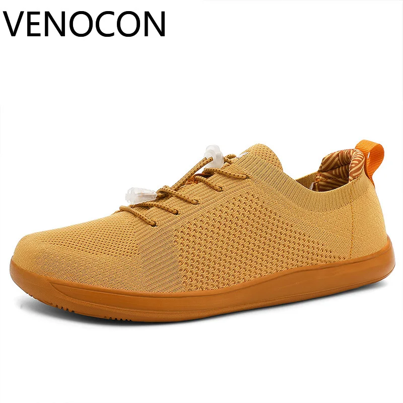 VENOCON Barefoot Wide Ball Toe Box Nose Minimalist Airy Knitted Upper Canvas Lining Zero Drop Sneakers Shoes For Men Man Woman