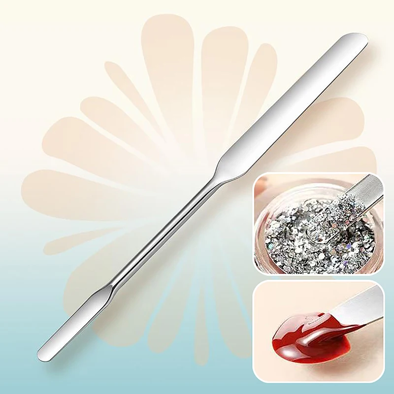 Spatule en métal inoxydable pour remuer le gel, accessoire pour nail art, ombre à barrage, crème, épingle à ongles, pigments, outils Assad, nouveauté