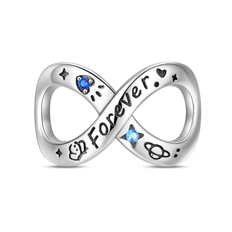 

New 925 Sterling Silver Infinite Loop Charms Beads For Women Fit Original Bracelet DIY Birthday Party Jewelry Gifts
