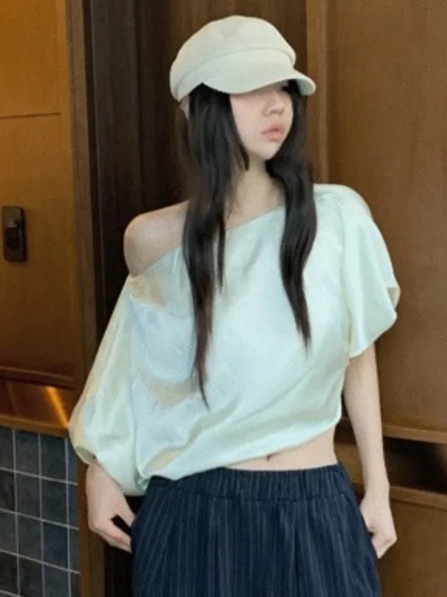 Ele ort Sle Damen irt Pure Desire Chic Design Sommer New Faion oulder Bared Faionable Top Quali Kleidungsstück