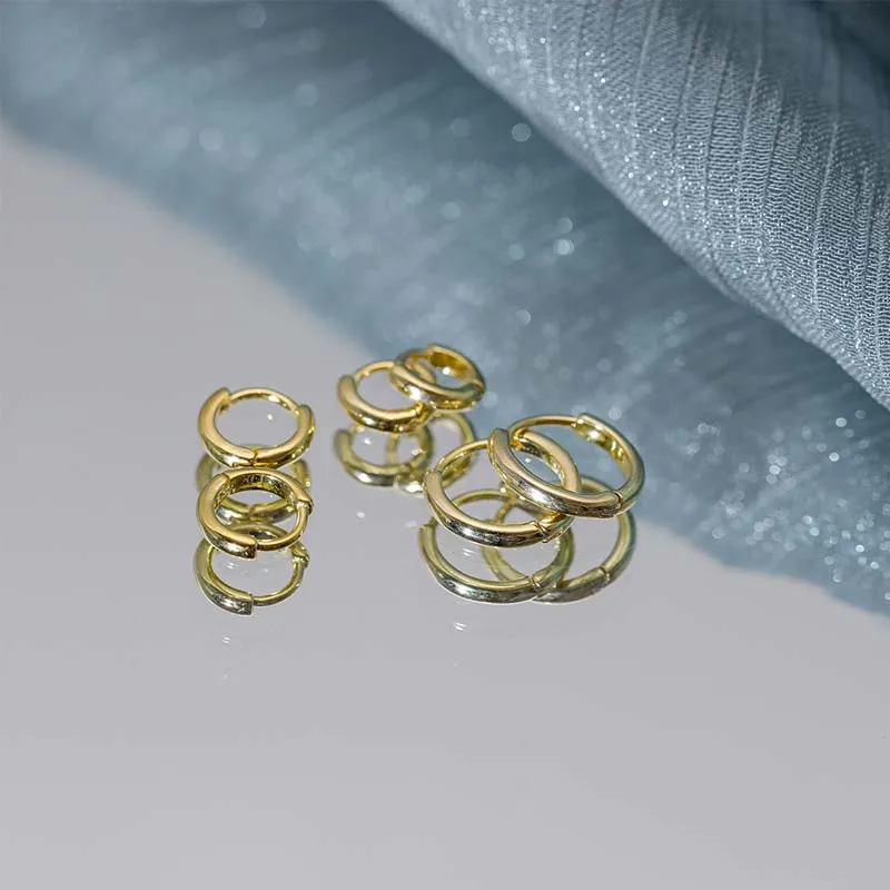 Aide Kleine Creolen aus 925er-Sterlingsilber, Roségold, für Damen und Mädchen, Geschenk, Hochzeit, Verlobung, Party, Geschenk, glatte Ohrknochenschnalle – Detail 9