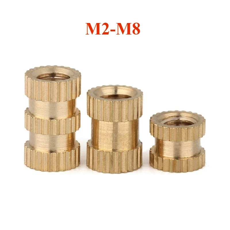 20-50Pcs Brass Insert nut Injection Molding Brass Knurled Thread Inserts Nuts M2 M2.5 M3 M4 M5 M6