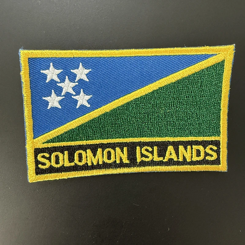 

Solomon Islands Flag Embroidery Patches Iron on Saw on Transfer patches Sewing Applications for Clothes in Home&Garden