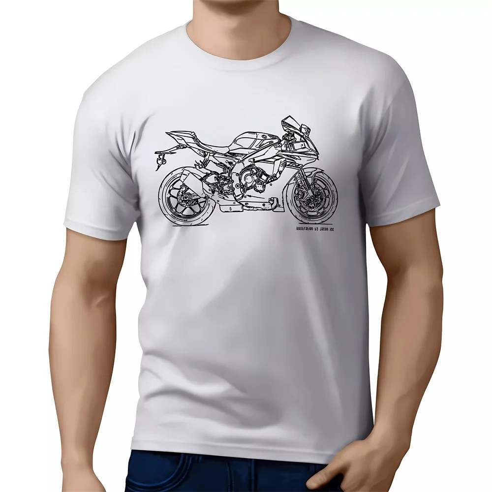 2024 new MOTORCYCLE  T Shirt Pure Cotton Clothing Leisure Short Sleeve O Neck Cool Tee For YZF-R1 2017 Motorbike Fan