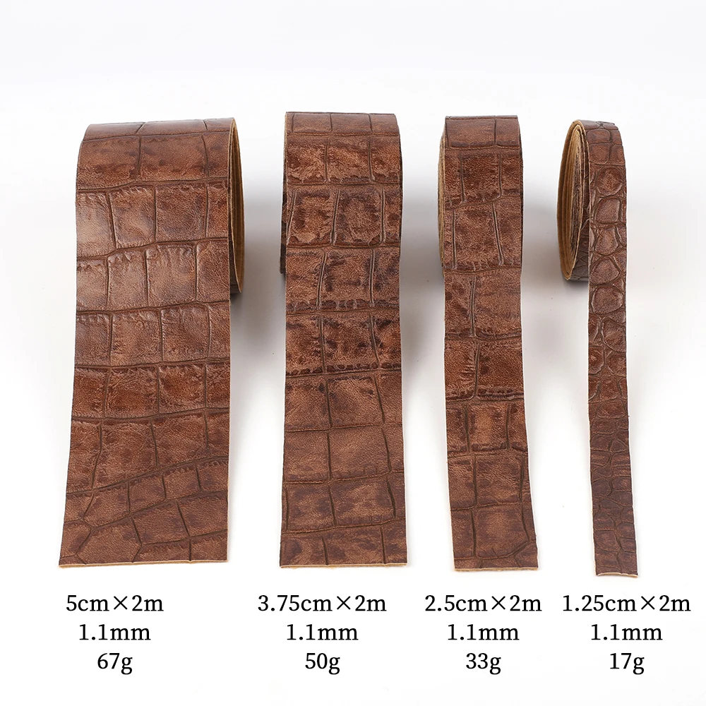 DIY Leather Crafts Straps Crocodile Pattern PU Leather Strips Crafts Accessories Belt Handle Crafts Making (2 Meters/Pieces)