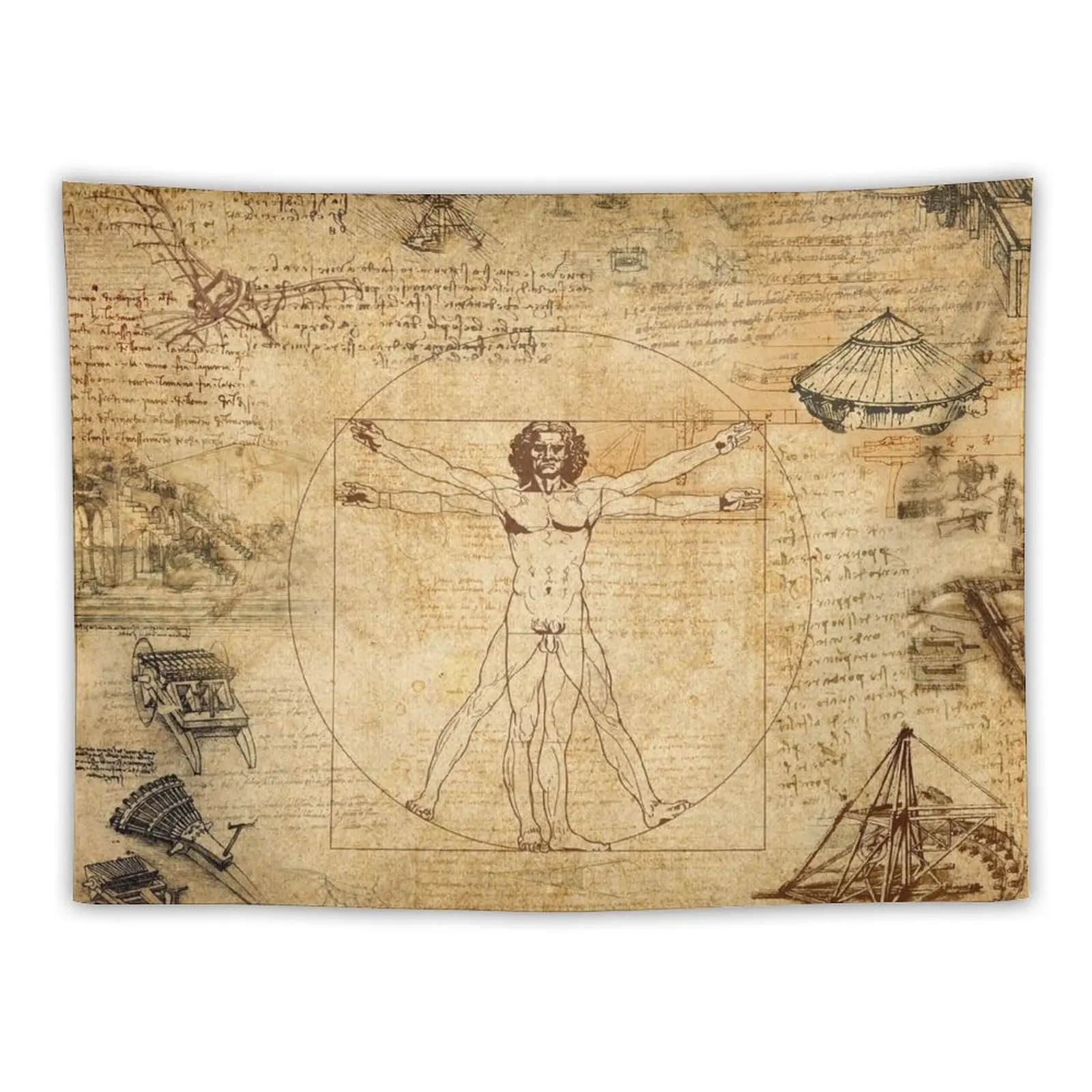 

Leonardo da Vinci The Vitruvian Man (edited) Tapestry Wallpaper Room Decoration Korean Style Decorative Paintings Tapestry
