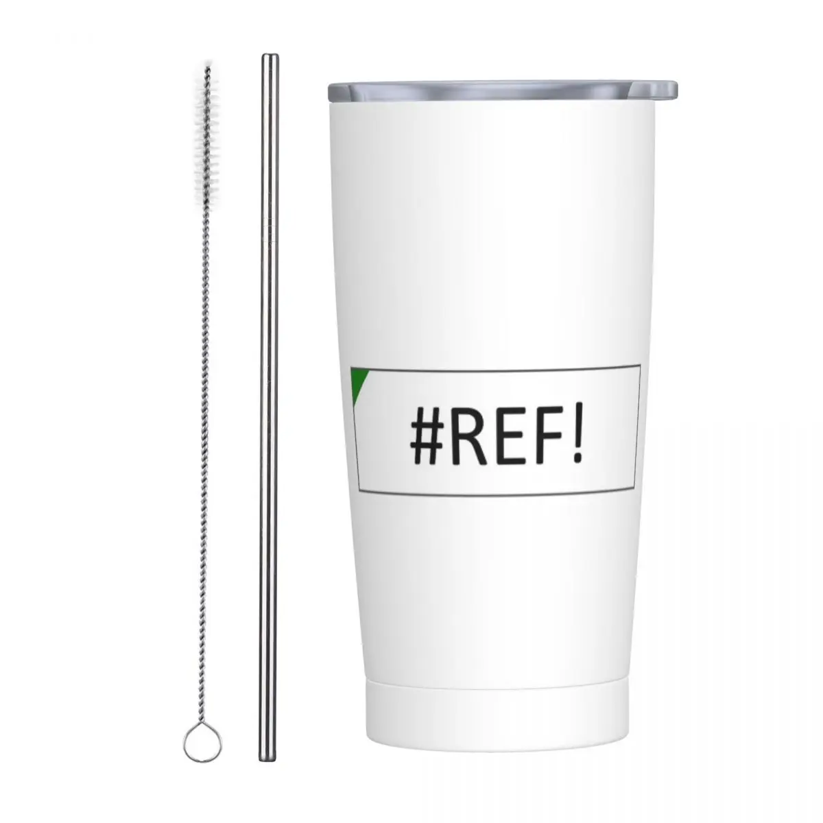 Excel #REF! Error Stainless Steel Tumbler Vacuum Insulated Mugs Thermal Cold Bottle Straw With Lid 20oz