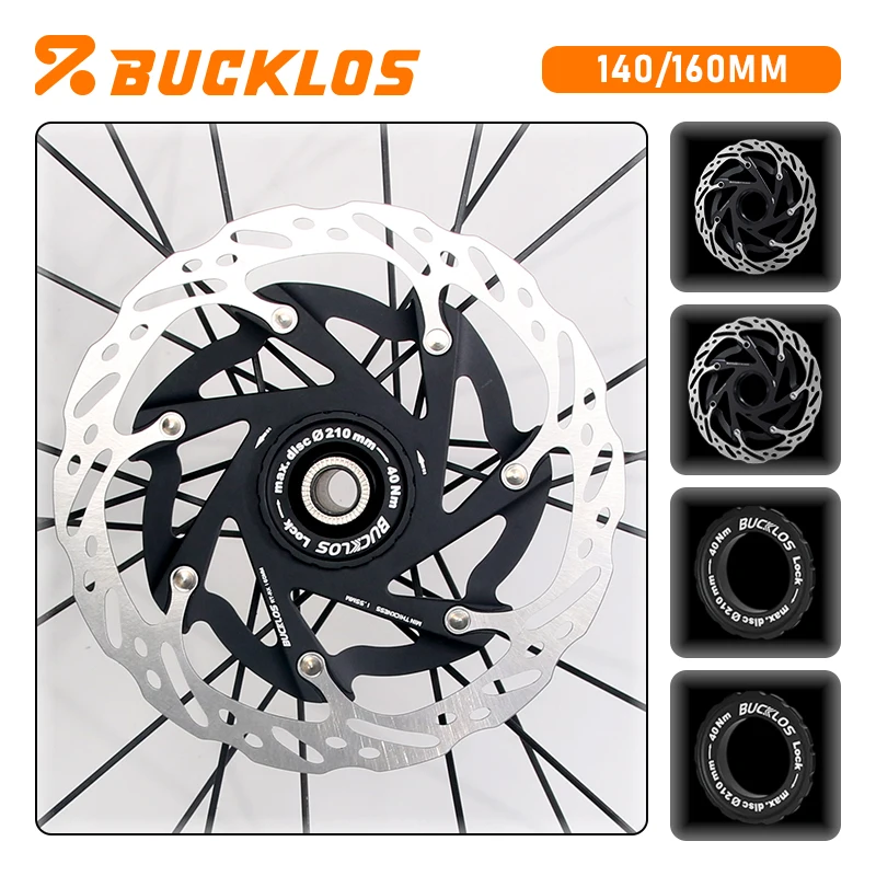 BUCKLOS RT-RX Bike Centerlock Rotor 140/160mm Heat Dissipation Roar Bike Centerlock Rotors Bicycle Center Lock Rotor for Shimano