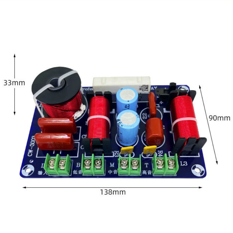 3-Way 250W 850Hz/5200Hz Frequency Divider DIY Speaker Filter Circuit Treble Medium Bass Hifi Stereo Audio Crossover Filters