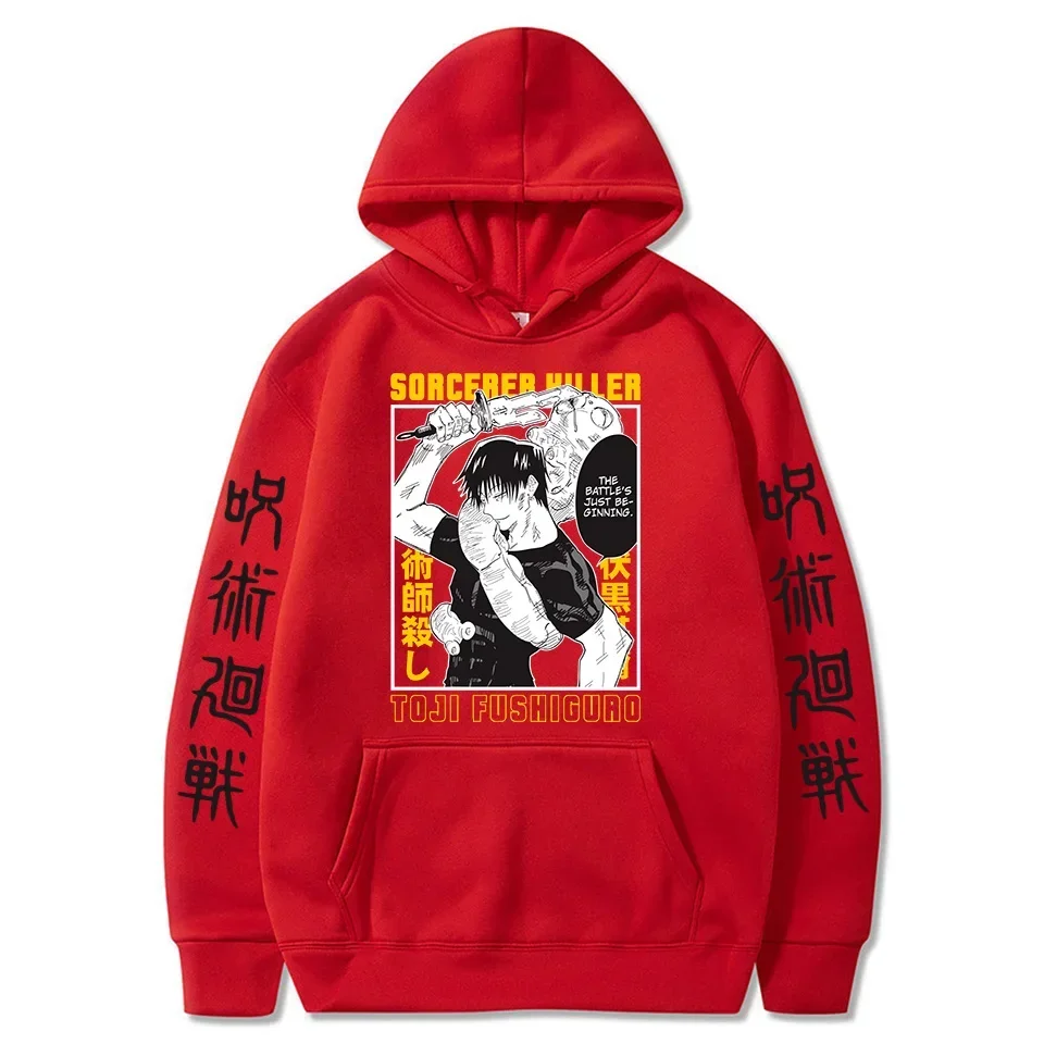 Japan Anime Jujutsu Kaisen Fushiguro Toji Graphic Printed Hooded Men Women Hoodies Plus Size Sweatshirt Harajuku Warm Streetwear