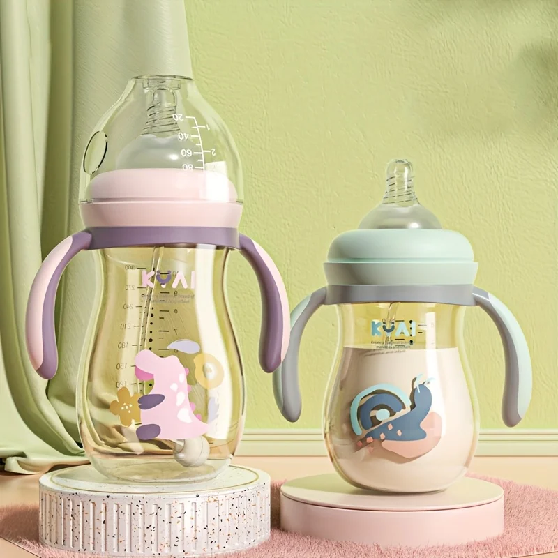 Durable Polypropylene Baby Bottle with Handle - Wide Caliber, Easy to Handle, Suitable for Newborn Feeding Bottles