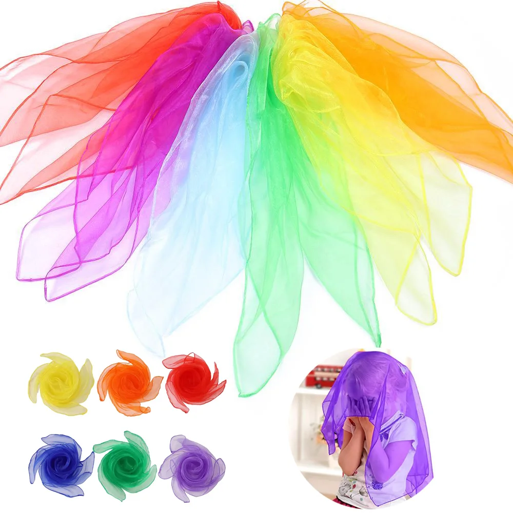 6 Kolorów/partia Szaliki Gimnastyczne Dziecięce Zabawki Sportowe na Zewnątrz Taniec Żonglerka Ręczniki Cukierkowe Kolory Ręcznik Gimnastyczny Gaza do Tańca TMZ