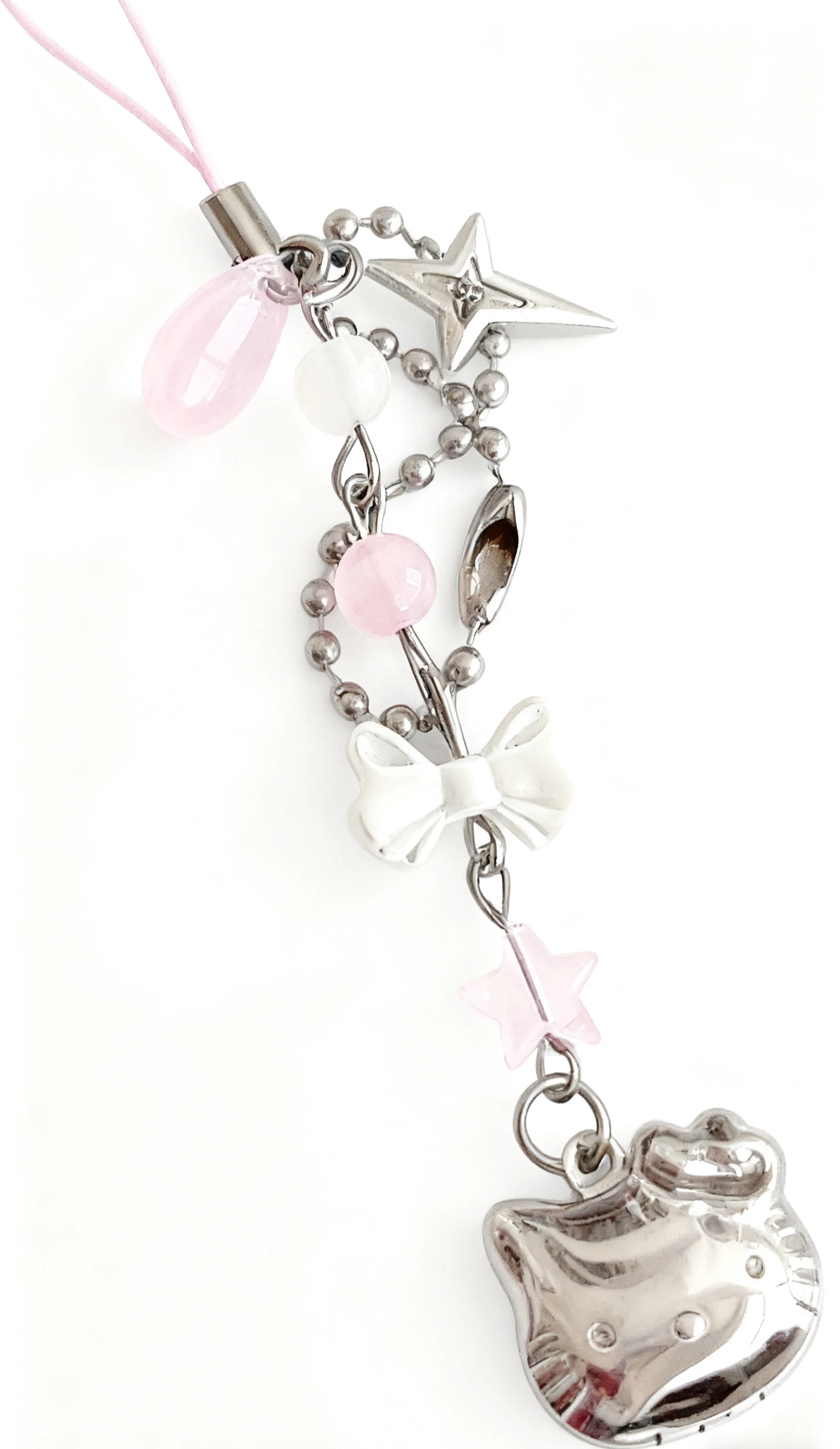 Gantungan Ponsel Gadis Kucing Lucu, Gantungan Tas, Liontin Tali, Hadiah Ulang Tahun, Gantungan Universal, Liontin Kartun Pink Sanrio