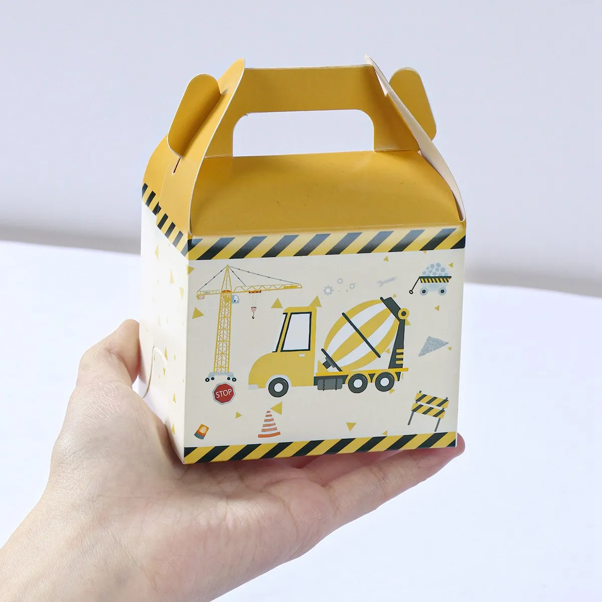 Construction Theme Gift Boxes Boys Birthday Party Decoration Excavator Vehicle Birthday Candy Cookie Boxes Baby Shower Decor