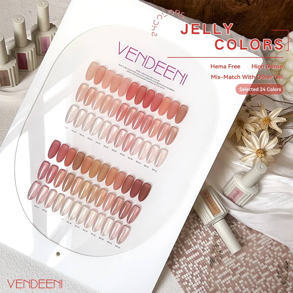 

Vendeeni Высокое качество 24 цвета Jelly Nude Набор гель-лаков для ногтей Профессиональный 15 мл УФ-гель-лак для дизайна ногтей Нетоксичный лак для ногтей