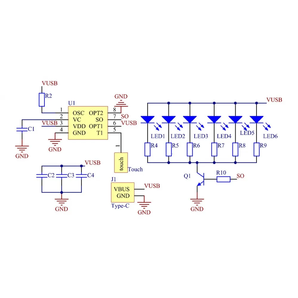 لتقوم بها بنفسك عدة إلكترونية ندفة الثلج اللمس الاستشعار ضوء يعتم لتقوم بها بنفسك مجموعة لحام مجموعة دوائر DC5V 3 واط نوع-C واجهة ضوء الليل #3