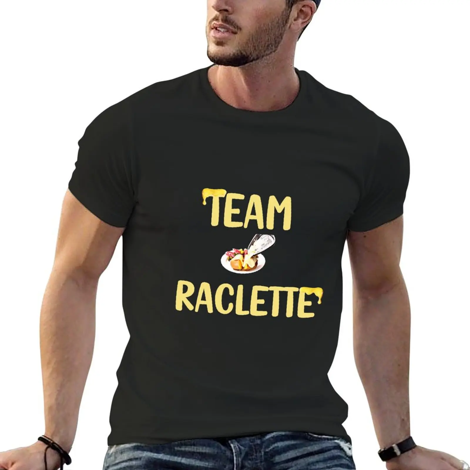 Camiseta del equipo raclette para hombre, Camisa lisa, ropa vintage, humor, cocinar, aperitivo, derretido, kawaii, regalo