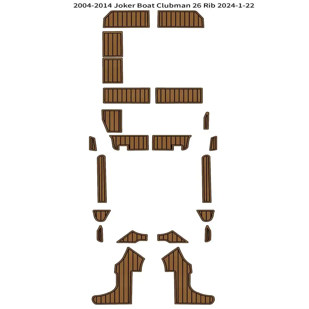 

2004-2014 Joker Boat Clubman 26 Rib Cockpit Pad Boat EVA Foam Faux Teak Deck Floor Mat SeaDek MarineMat Style Self Adhesive b51f