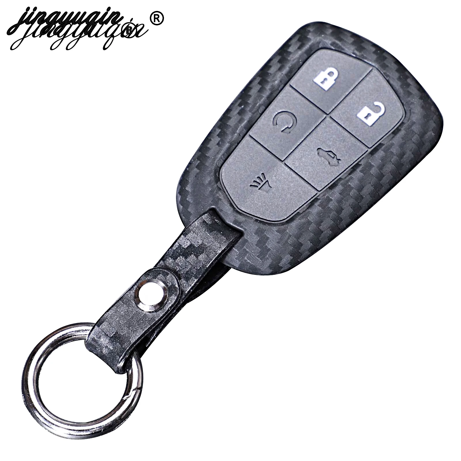 jingyuqin 5 Buttons Keyless Entry Replacement Car Key Remote Fob Shell Case Cover for Cadillac ATS-L XTS XT5 CTS CT6 ATS 28T SRX