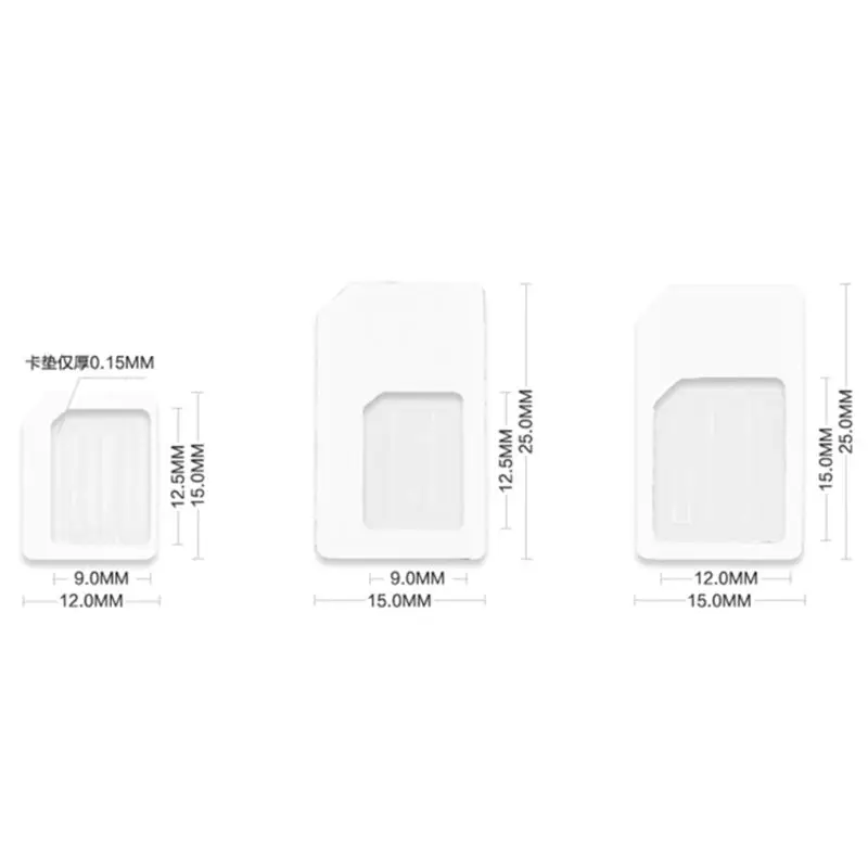 Converteer nano-simkaart naar micro naar standaard adapterstandaard Simkaart van standaardformaat voor iPhone 4 5 6 Huawei Xiaomi Sim-kaartenadapter