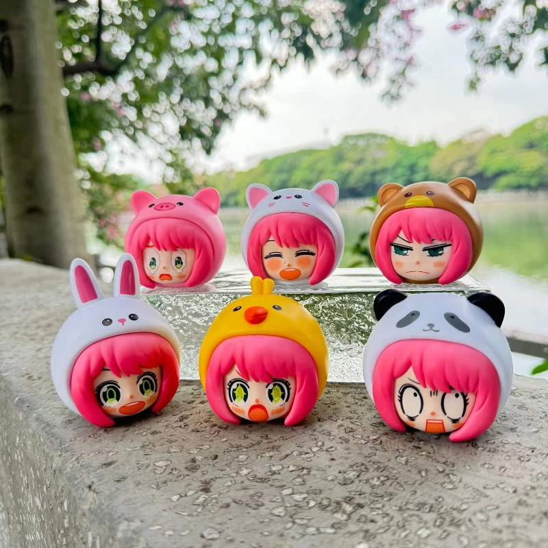 2025 منتج جديد 6 حيوانات صغيرة جاسوس اللعب أنيا ألعاب حيوانات صغيرة نموذج الملتوية البيض دمية سطح المكتب زخرفة هدية الهالوين #2