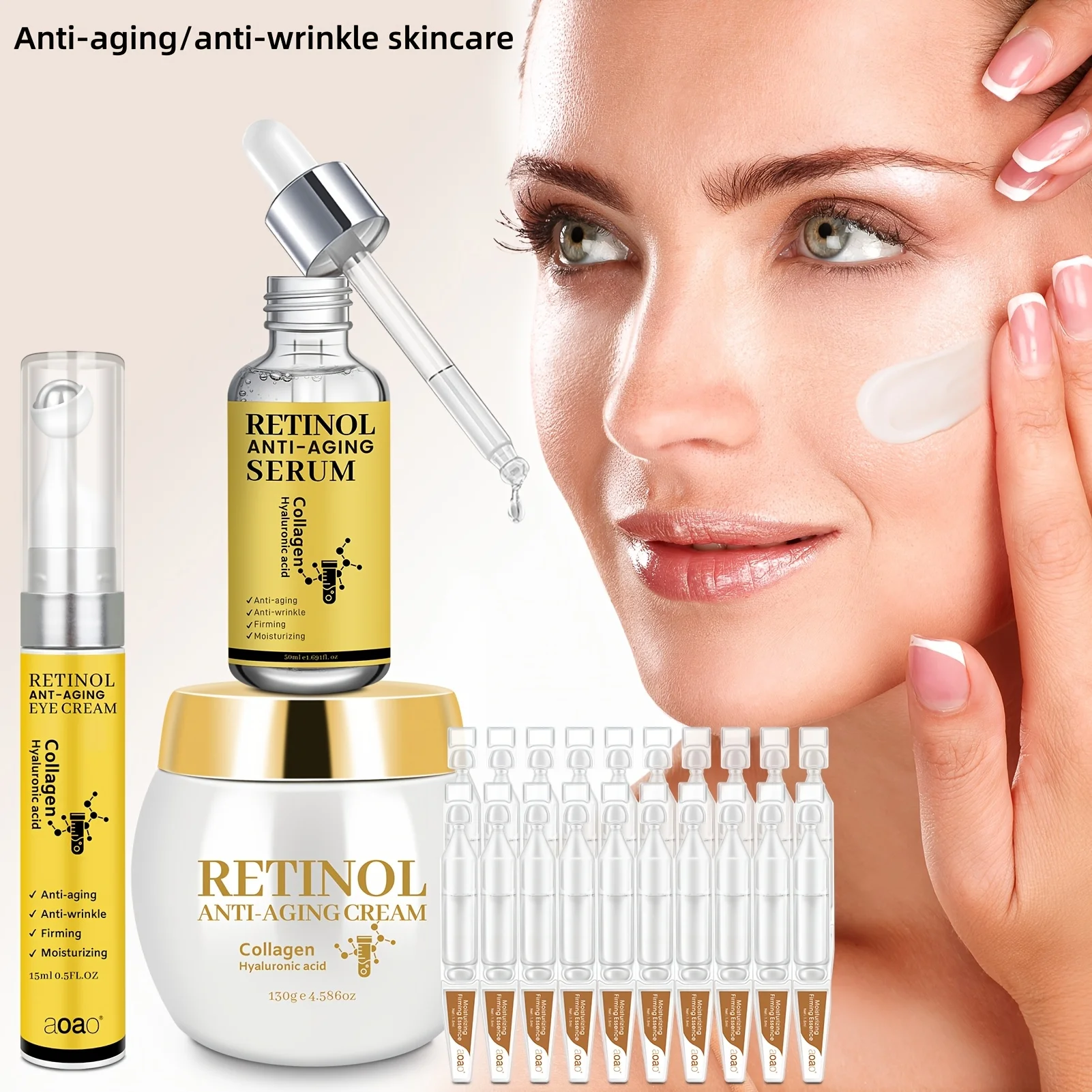 23pc Retinol Essence Cream Hydrating Set & Collagen Moisturizer For Refreshing Hydration - The Perfect Christmas Gift Anti-wrinkle Skincare Make Skin Younger Looking.