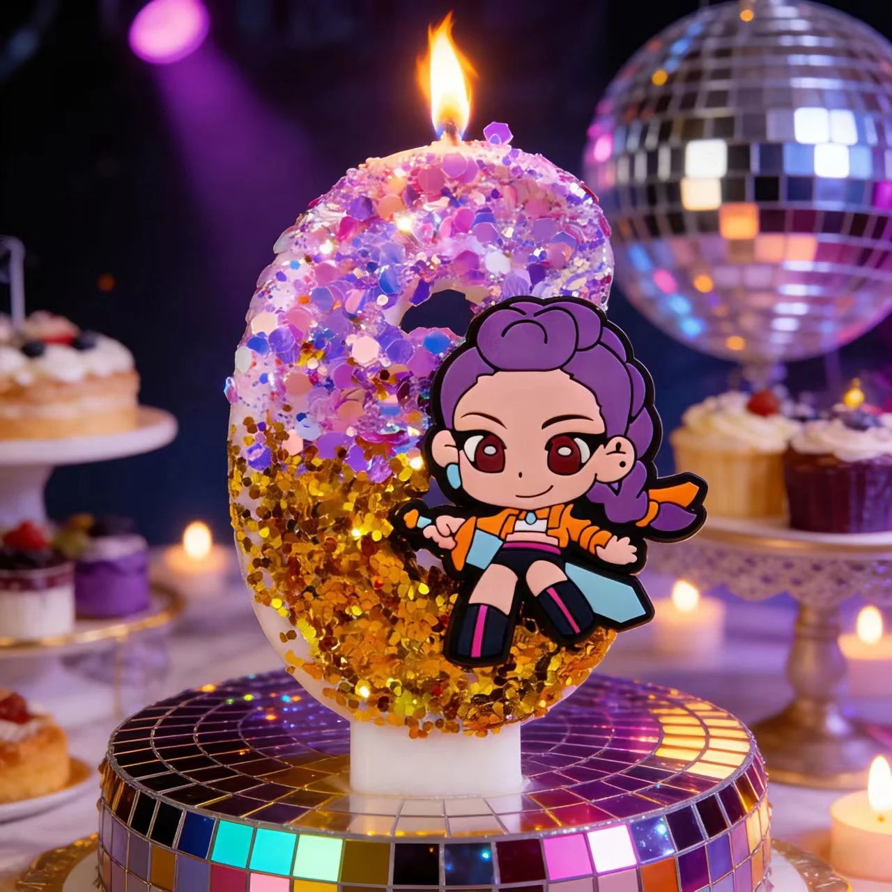 Bougie Kpop Demon Number 0-9, décoration de gâteau d'anniversaire, décoration de fête d'anniversaire, décoration de gâteau de baby shower, cadeau