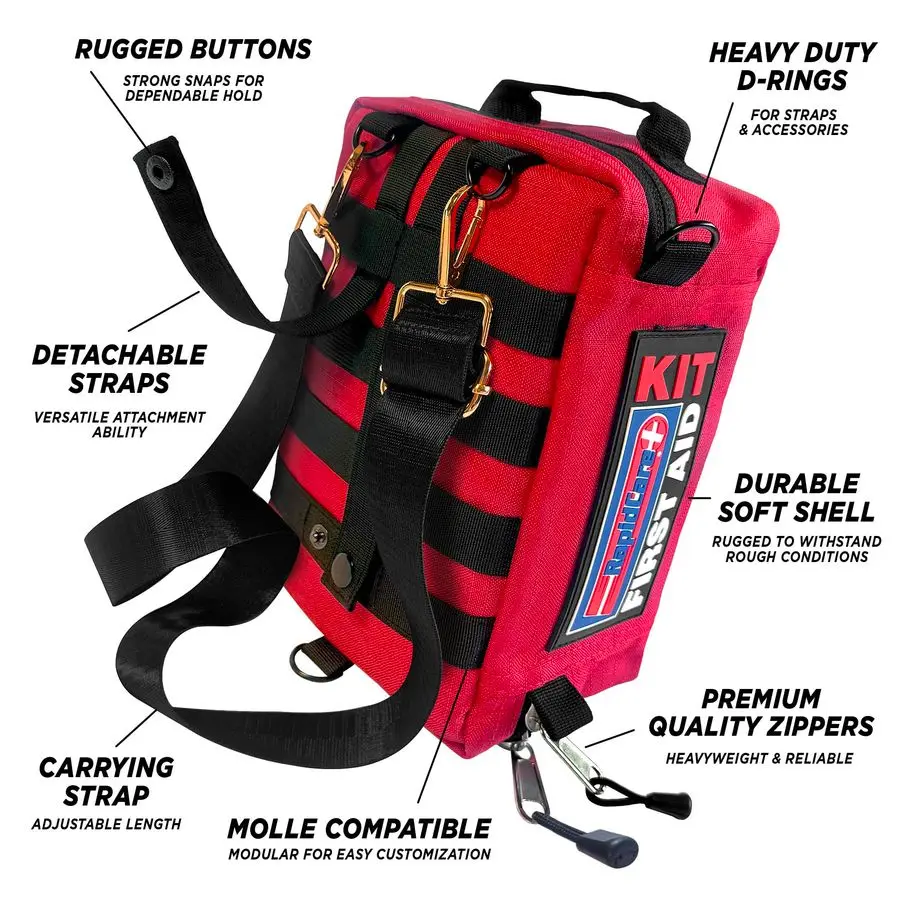 First Aid Kit 300 Piece Emergency Medical Kit with Bonus 95Piece Travel Pack Outdoor, Workplace, and Home Use Color Coded amp La