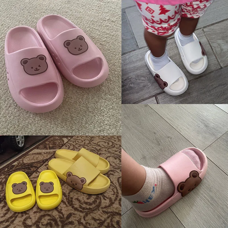Children\'s Beach Slippers For Boys Girls Home Shoes Summer Thick Flip Flops EVA Soft Outdoor Slippers Child Adults