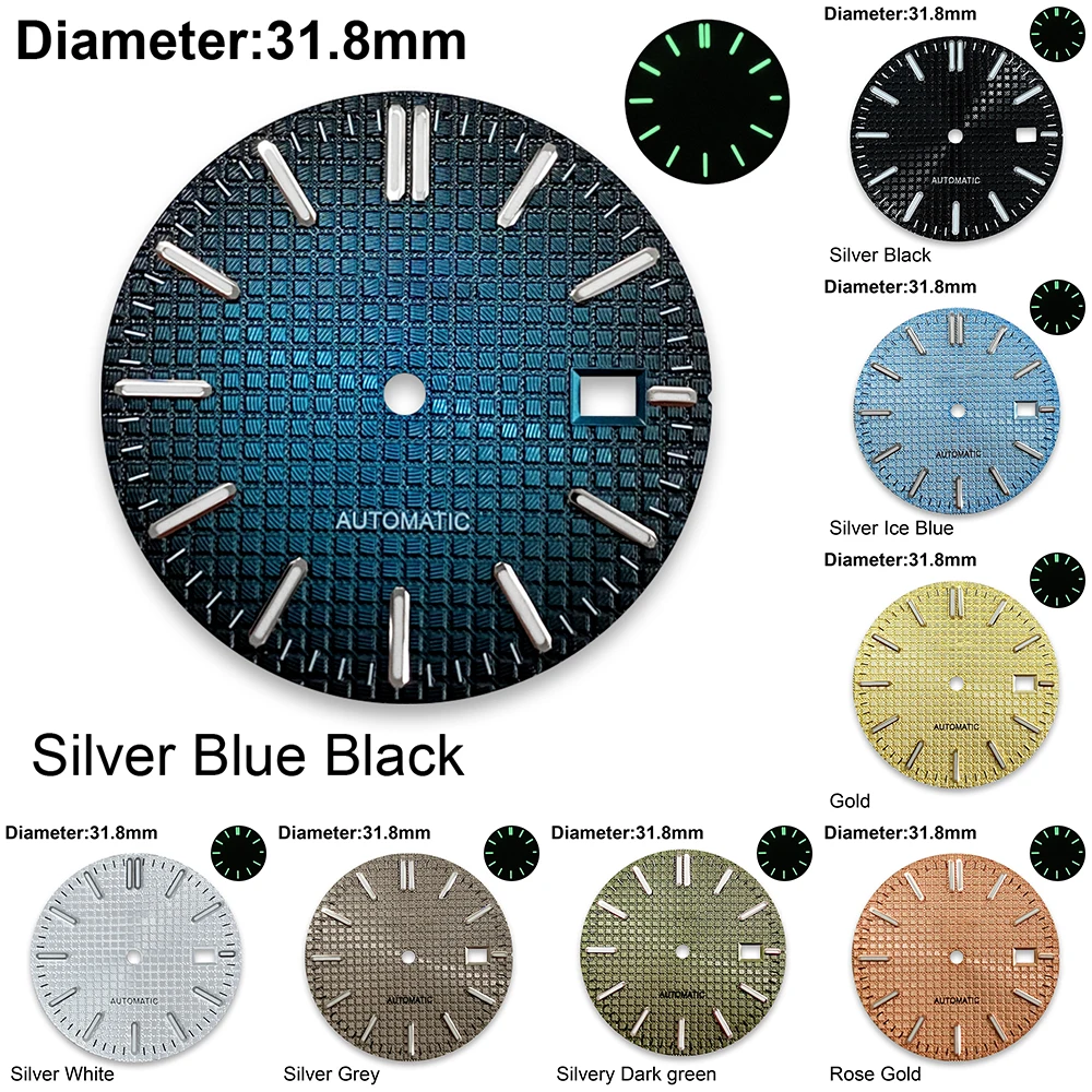 

31.8 mm S Logo Dial Suitable For NH35/NH36/7S/4R Japanese Movement Green Luminous High-Quality Watch Modification Accessories