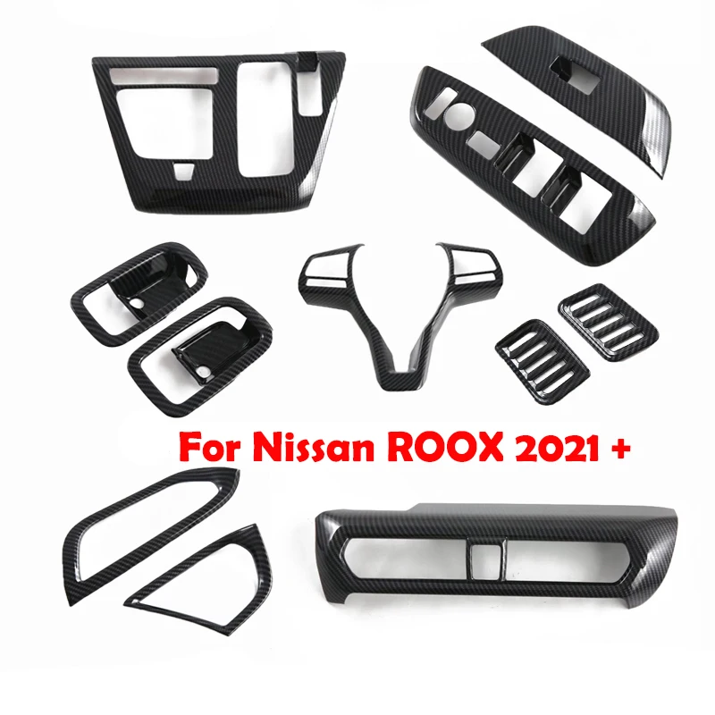 RHD For Nissan ROOX 2021-2024 Center Console Gear Shift Box Panel Cover Trim Air Conditions Outlet Cover Interior Accessories