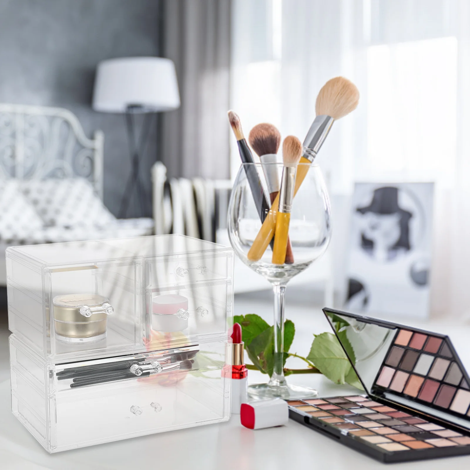 

Drawer-Type Storage Box Transparent Multi-Layer Makeup Case Jewelry Organizer Desktop Makeup Storage Container
