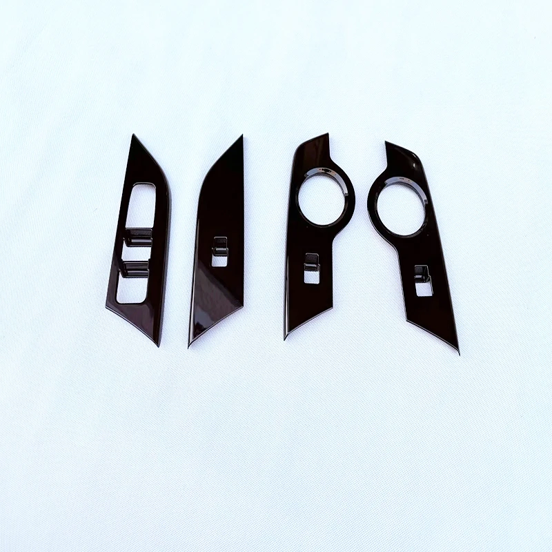 

LHD For Toyota CHR C-HR 2024 2025 ABS Black Carbon Fiber Window Glass Switch Lift Switch Panel Trims Car Interior Accessories