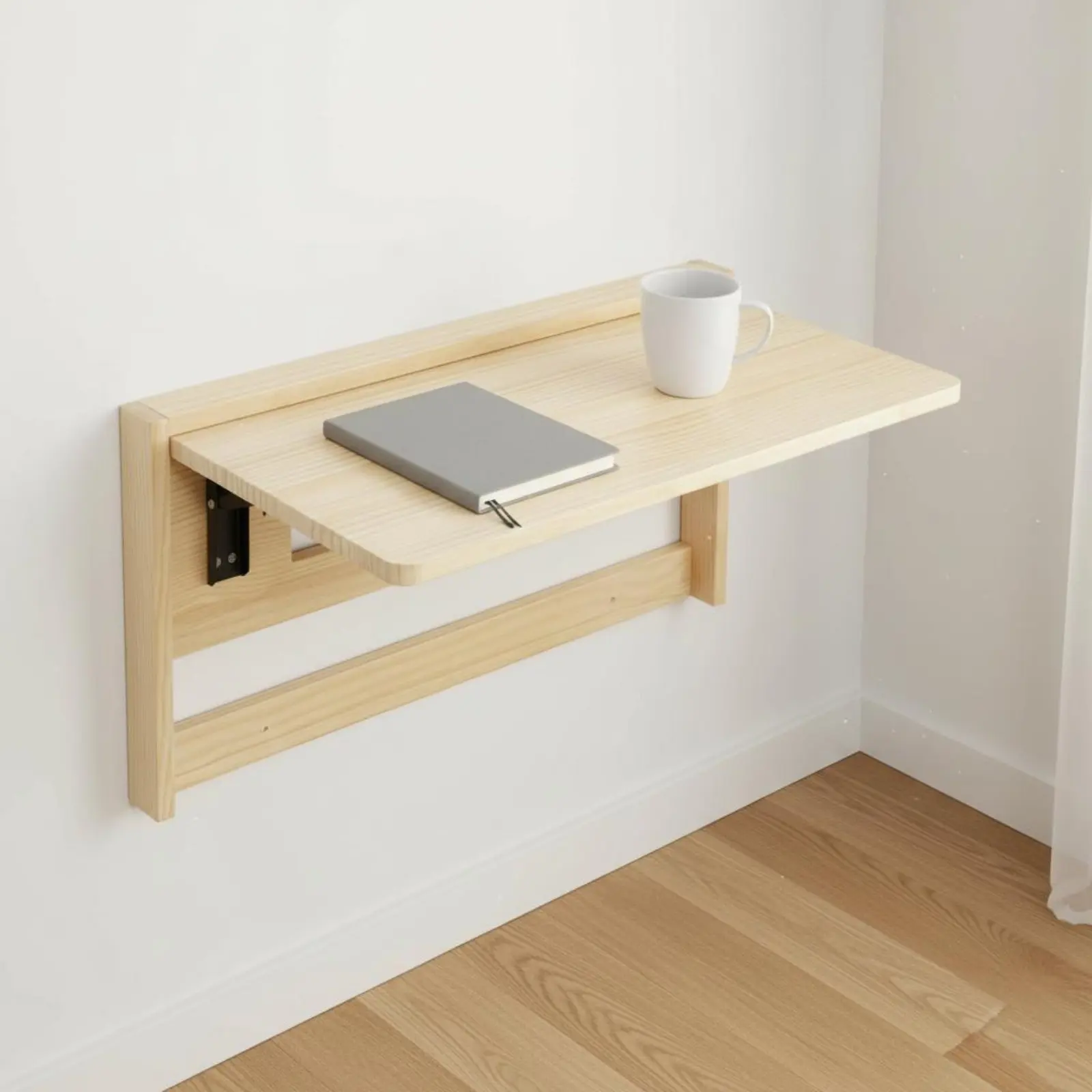 Wall Mounted Folding Desk Foldable Wooden Drop Panel Wall Table Laundry Folding Table High Load Capacity Sturdy Duty - view 2