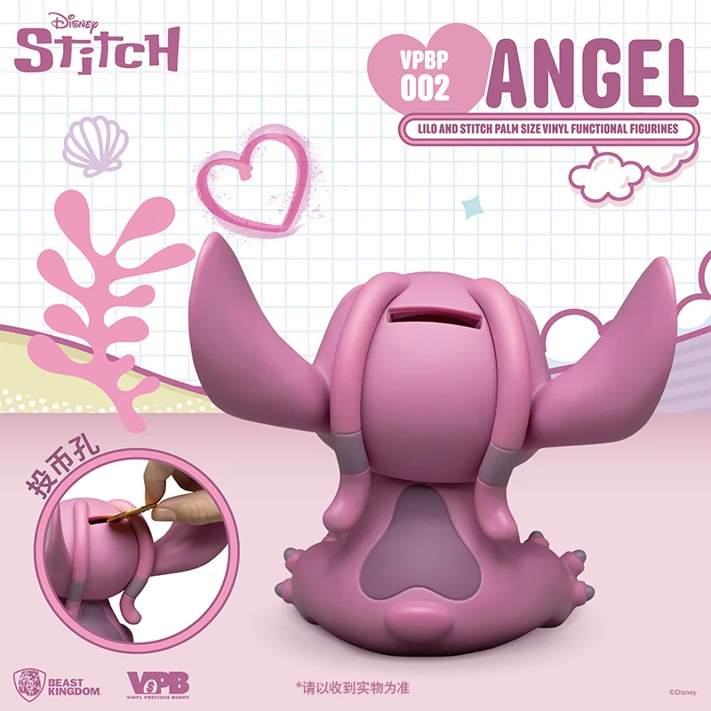 Disney Stitch & Angel Piggy Bank Figure Stitch Angel Interstellar Ornament Anime Character Children'S Surprise Kawaii Funny Gift