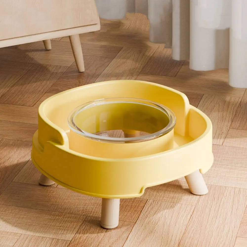 Plastic Pet Dog Cat Bowl Drinking Water Large Capacity Pet Four Legged Bowl Anti-Tip Protect Cervical Vertebra