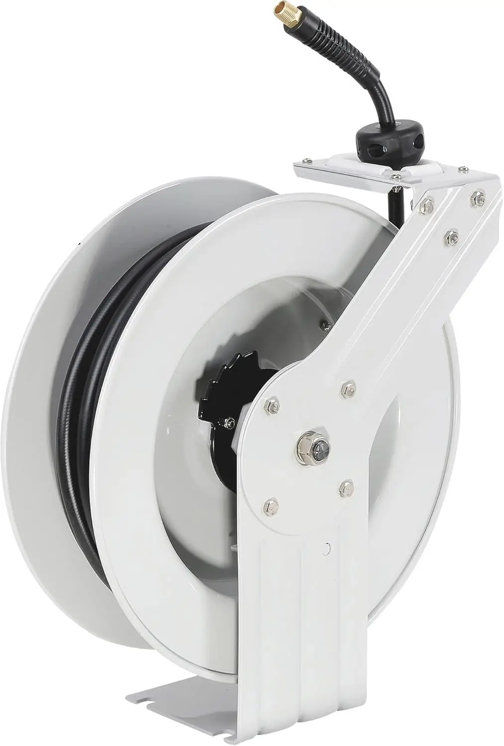 Auto Rewind Air Hose Reel - with 3/8in. x 50ft. Hybrid Polymer Hose, 300 Max