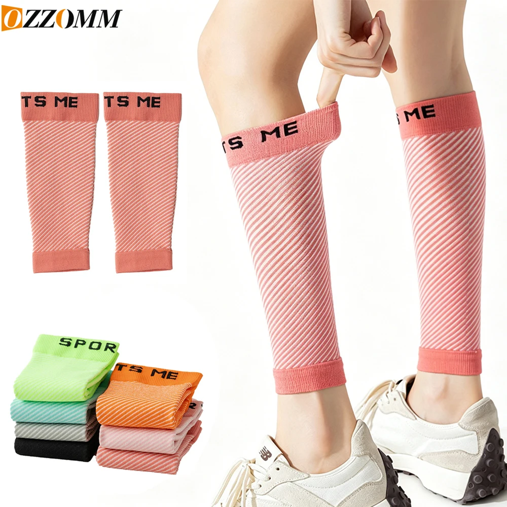 1Pair Calf Compression Sleeves Men Women- Shin Splint Support for Varicose Veins,Breathable Footless Leg Socks for Running Sport