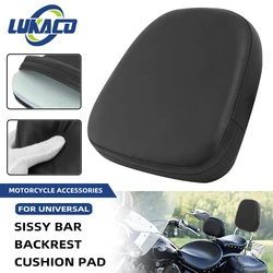 Motorcycle PU Leather Rear Backrest Cushion Universal Sissy Luggage Rack Passenger Pad Suitable For Harley Honda Yamaha Suzuki